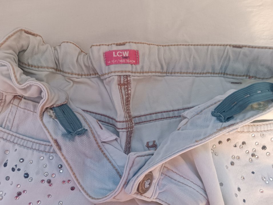 taşlı lcw kız çocuk şortu - Görsel 3