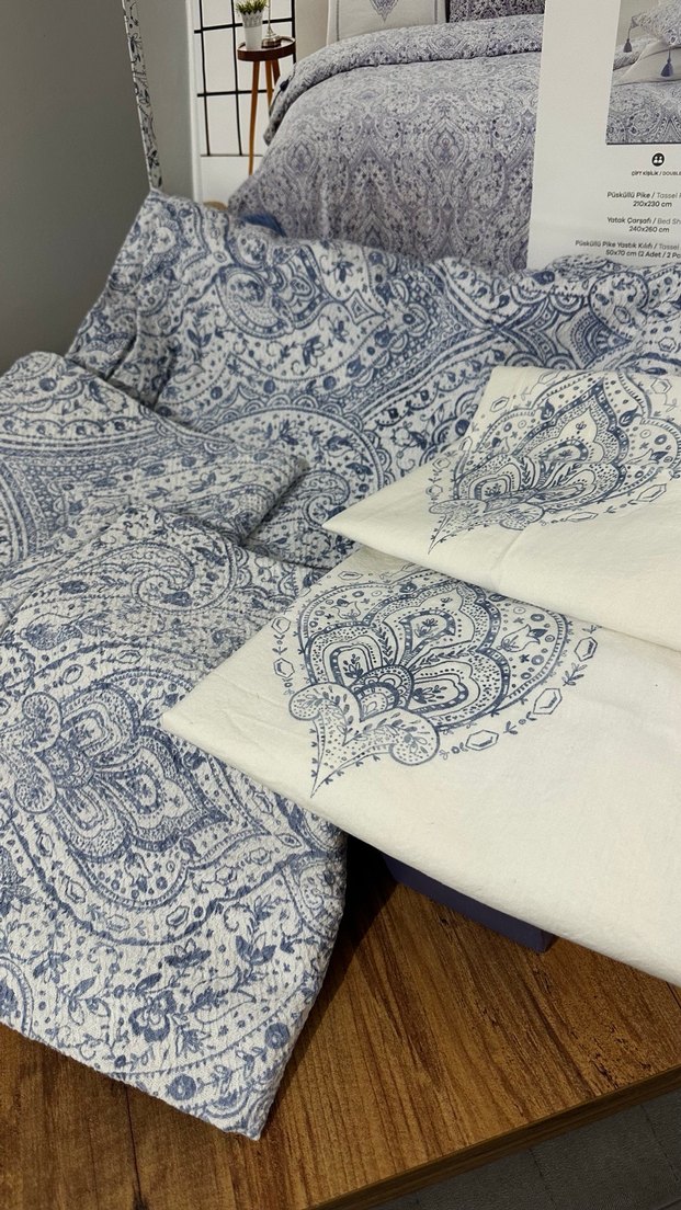 karaca sarah anderson çift kişilik pike seti - Görsel 2