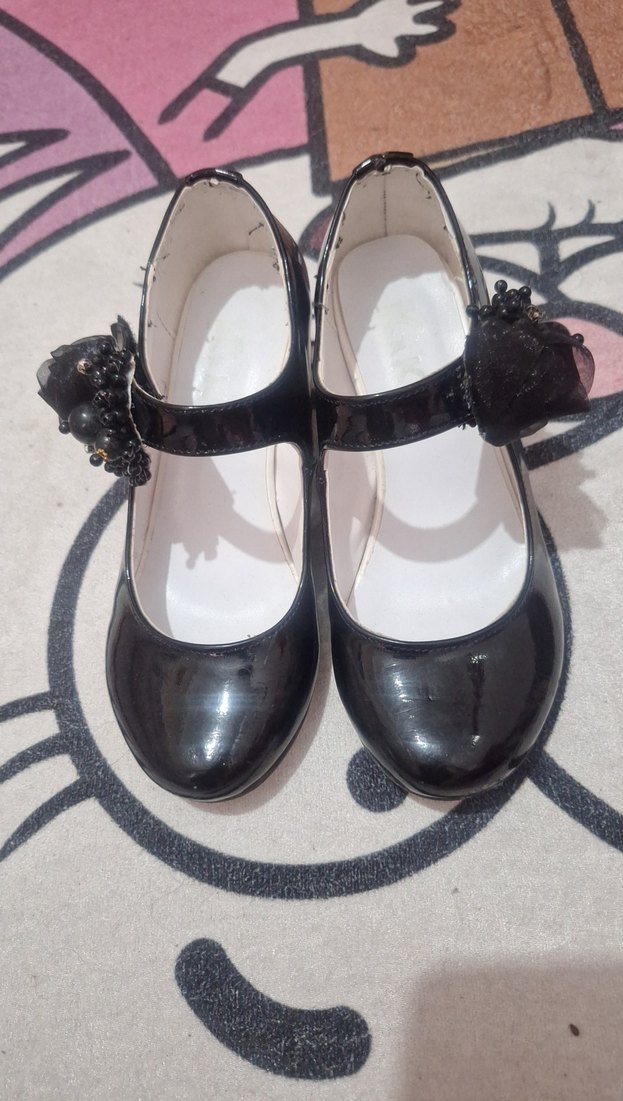 Kız Çocuk Siyah Kemerli Goth Babet - Görsel 3