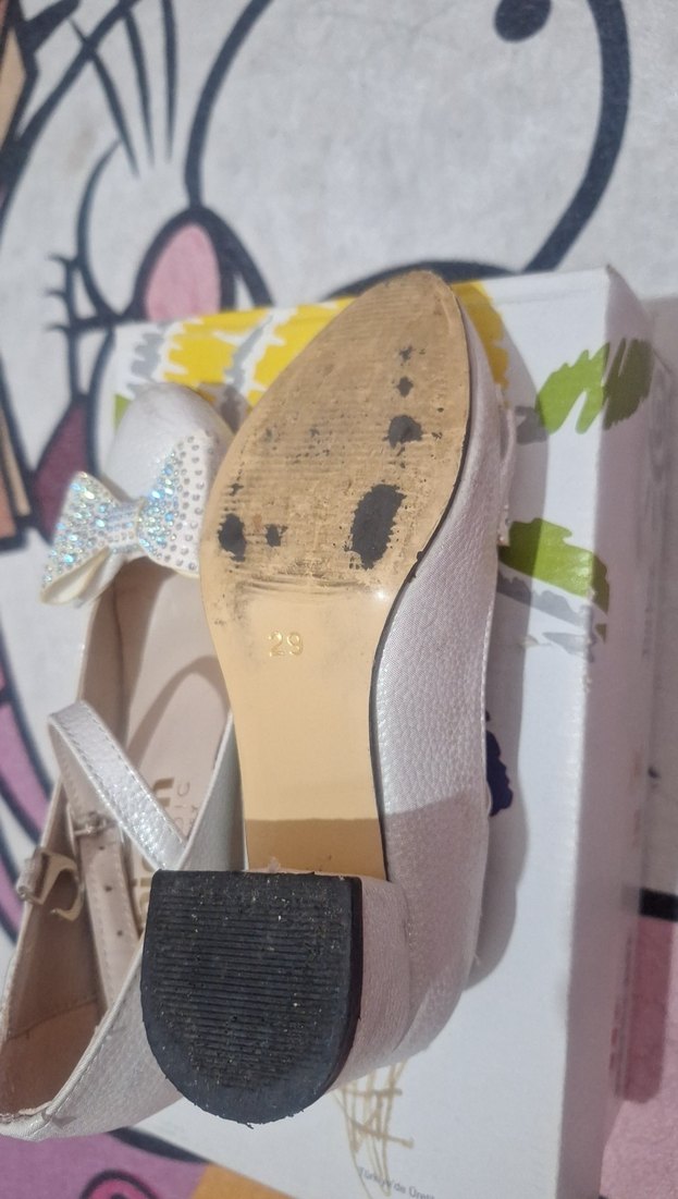 Kız Çocuk Beyaz Yılan Desenli Tokalı Babet - Görsel 2