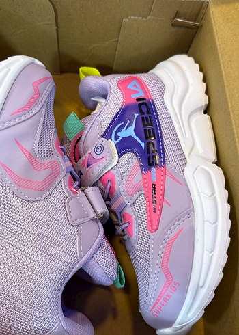 Kız Çocuk Renkli Spor Ayakkabı Velcro - Görsel 3