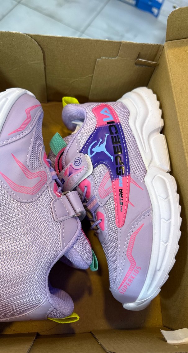 Kız Çocuk Renkli Spor Ayakkabı Velcro - Görsel 3