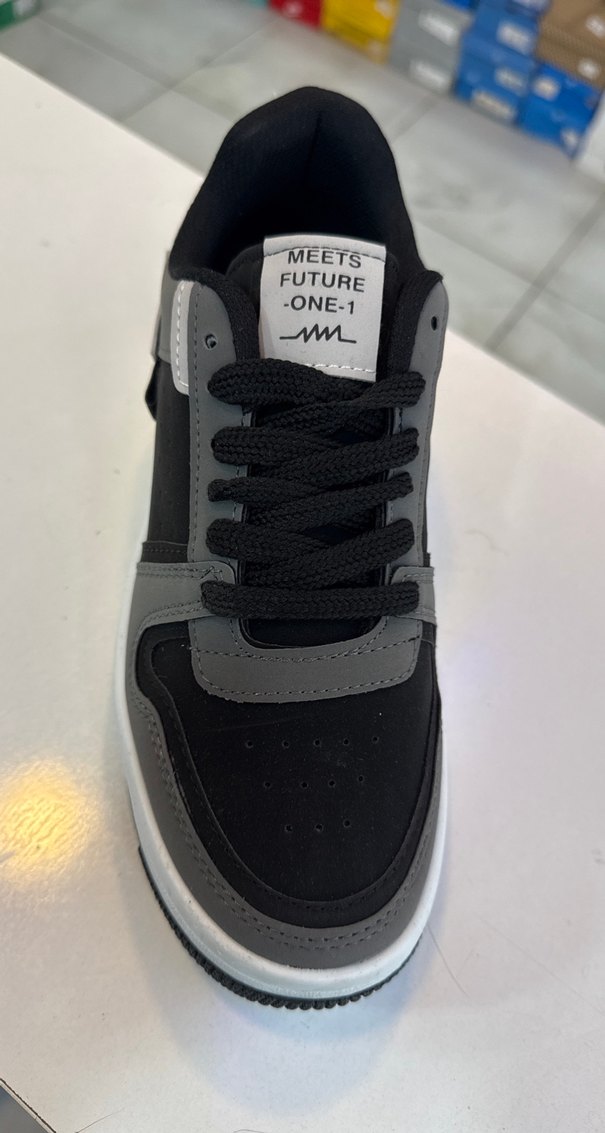 Gri unisex Spor Ayakkabı Velcro Detaylı - Görsel 3