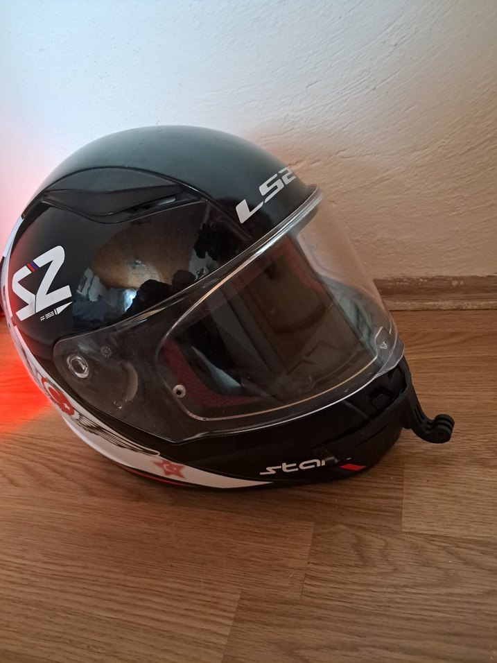 Beyaz Baskılı Seramik Motosiklet Kaskı ls 2 - Görsel 2