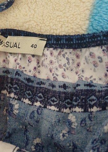 40 Beden Bohem Stil Çok Renkli Uzun Elbise