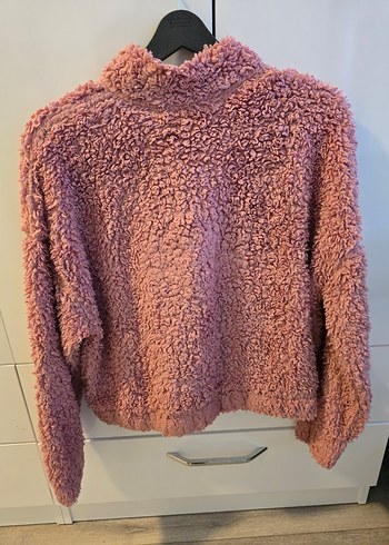 LC Waikiki Pembe Peluş Yumuşak Dokulu Yarım Fermuarlı Ceket