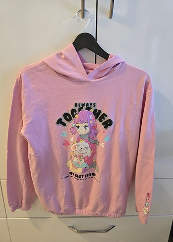 LC Waikiki Kız Çocuk Pembe Baskılı Sweatshirt
