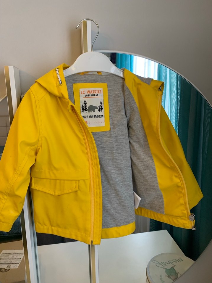 Parlak Sarı Erkek Çocuk Yağmurluk - Görsel 3