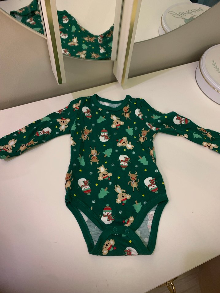 LCW Yılbaşı Temalı Uzun Kollu Çıtçıtlı Body - Görsel 2