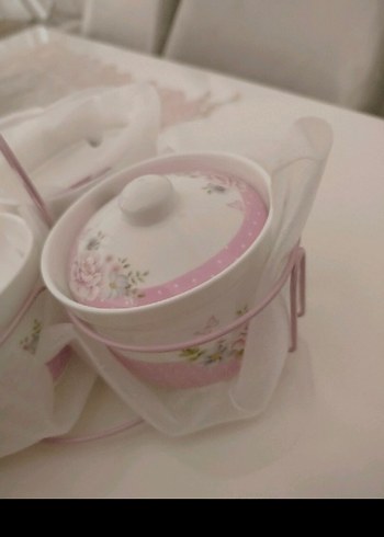 Pembe Çiçek Desenli Pastel Baharat Takımı - Görsel 2