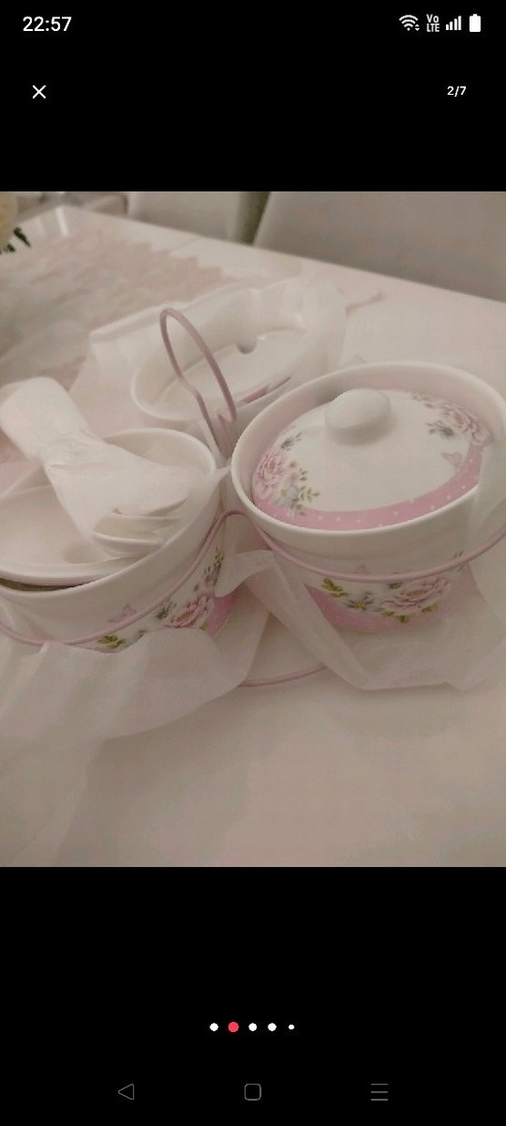 Pembe Çiçek Desenli Pastel Baharat Takımı - Görsel 4