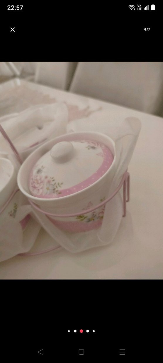 Pembe Çiçek Desenli Pastel Baharat Takımı - Görsel 2