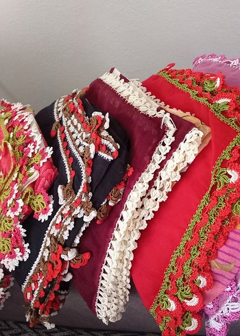 Dantel Detaylı Çok Renkli Bohem Kadın Fuları .Adet fiyatıdır. - Görsel 2