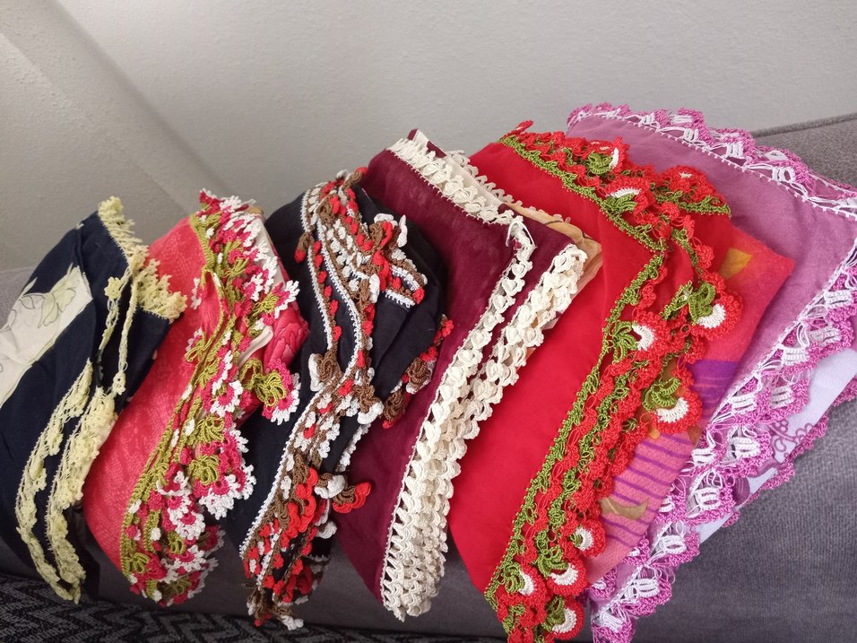 Dantel Detaylı Çok Renkli Bohem Kadın Fuları .Adet fiyatıdır. - Görsel 2