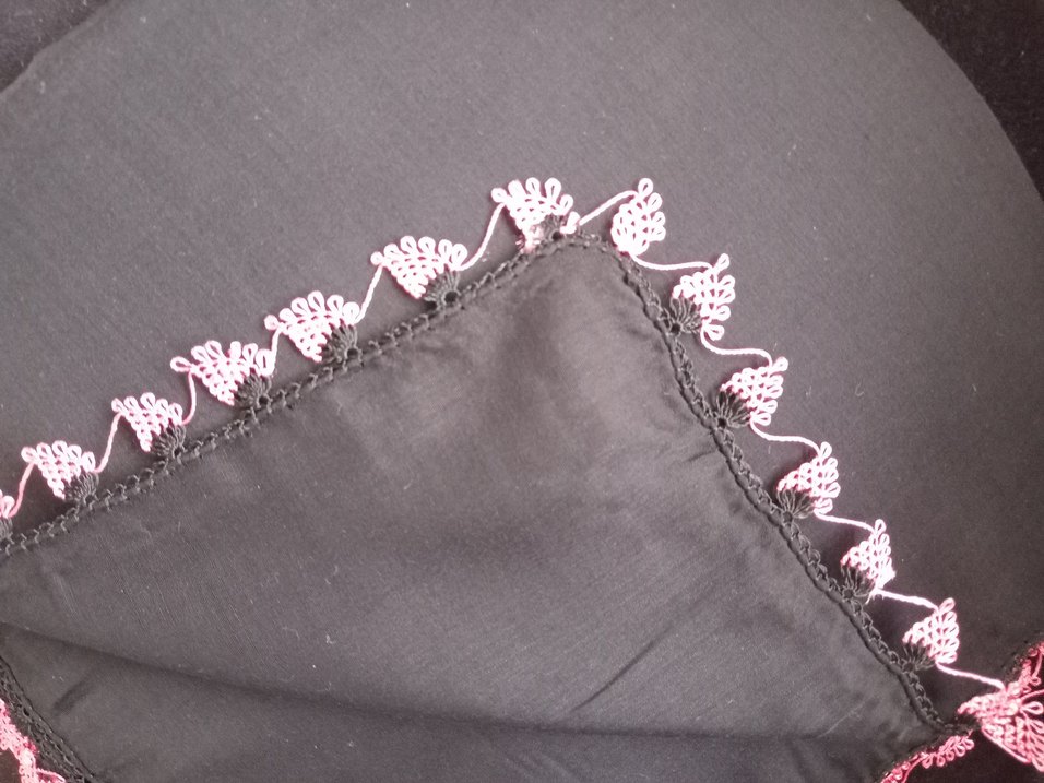 Pembe Fırfırlı Gotik Kadın Fular - Görsel 2