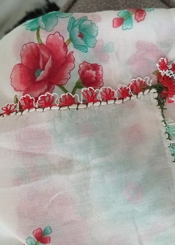 Renkli Dantelli Kadın Eşarp .Adet fiyatidir. - Görsel 2