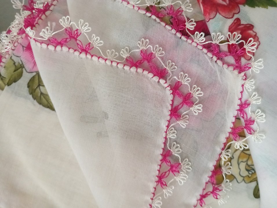 Renkli Dantelli Kadın Eşarp .Adet fiyatidir. - Görsel 3