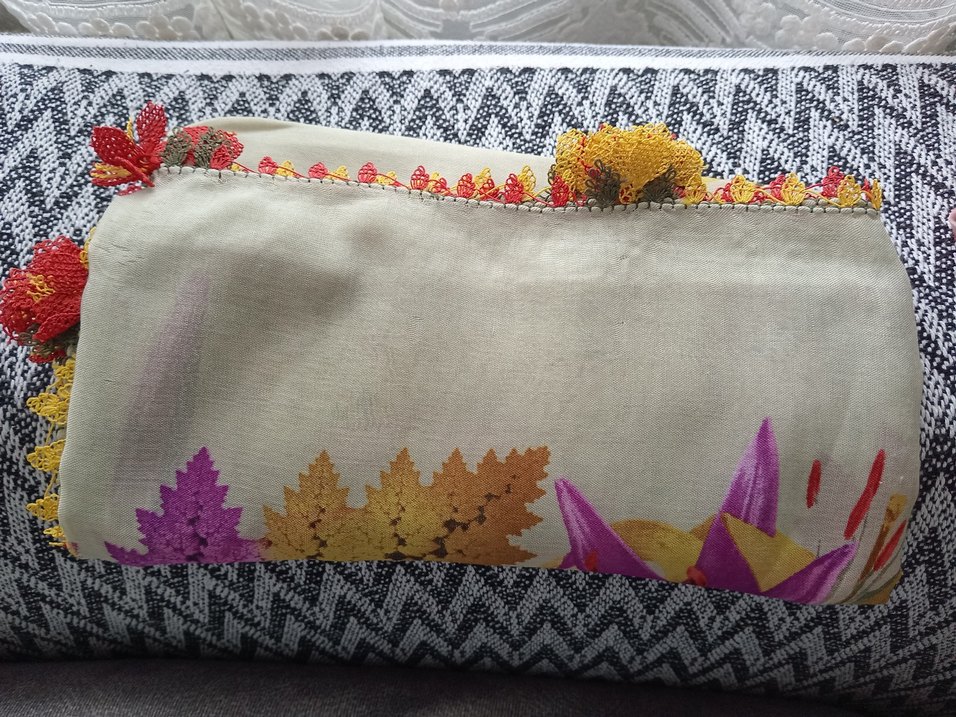 Dantel Detaylı Çok Renkli Bohem Kadın Fuları - Görsel 3