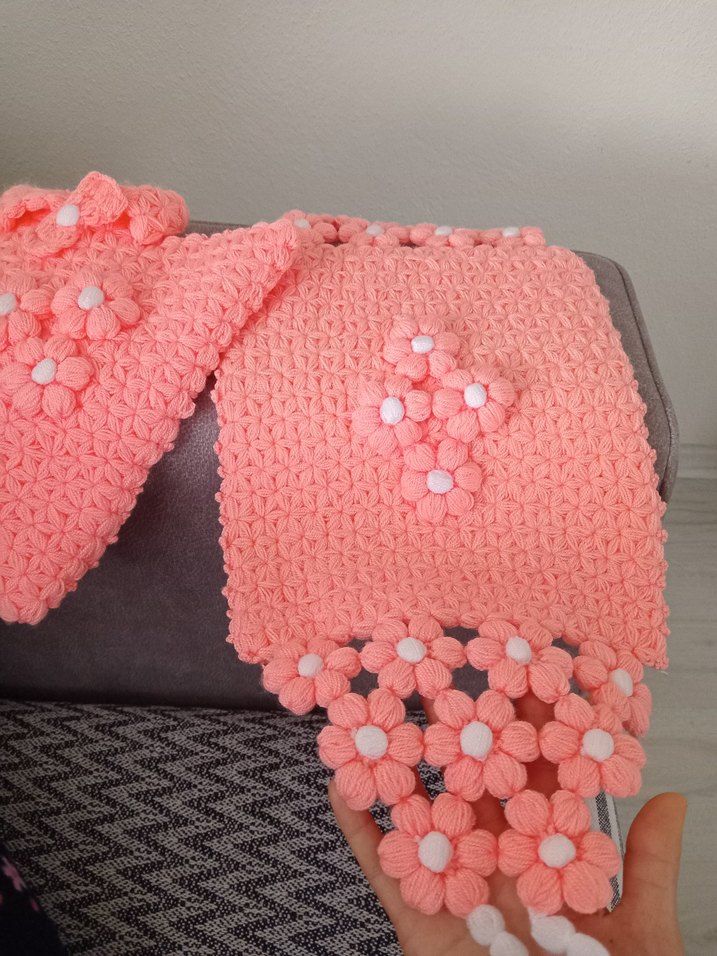 Pembe Nakışlı Örgü lif - Görsel 2