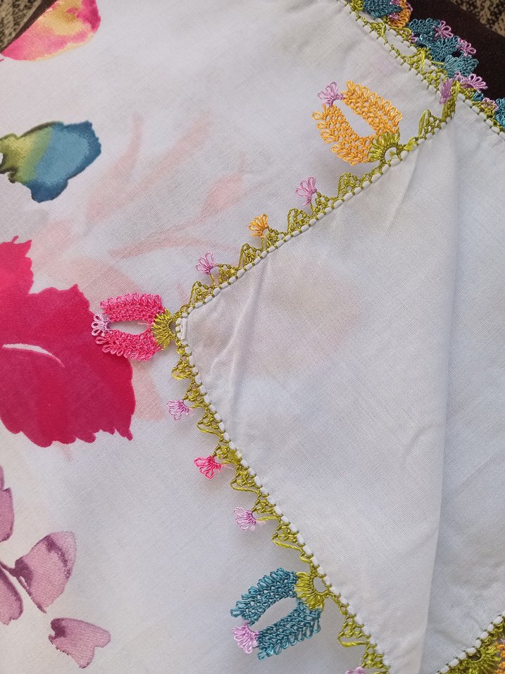 Renkli Fırfırlı Bohem Kadın Şal - Görsel 2