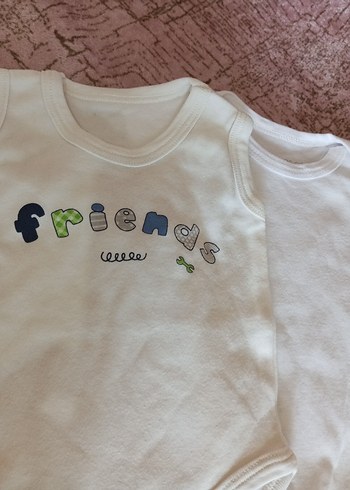 Beyaz Pamuklu Bebek Erkek Kolsuz Body - Görsel 2