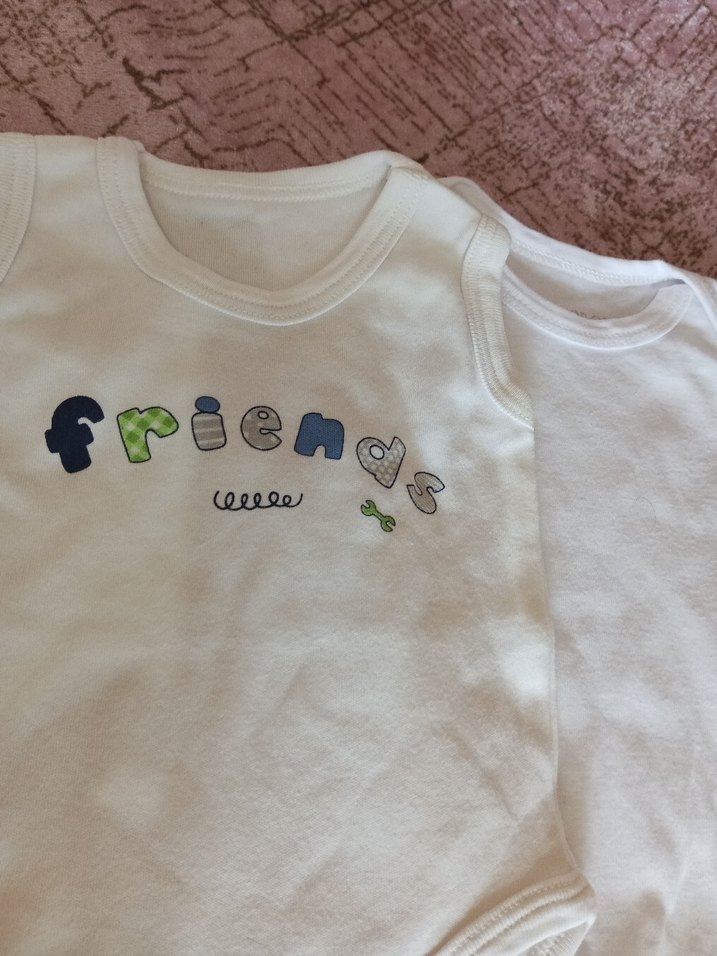 Beyaz Pamuklu Bebek Erkek Kolsuz Body - Görsel 2