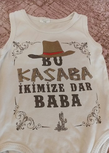 Kahverengi Baskılı Kolsuz Bebek Body - Görsel 2