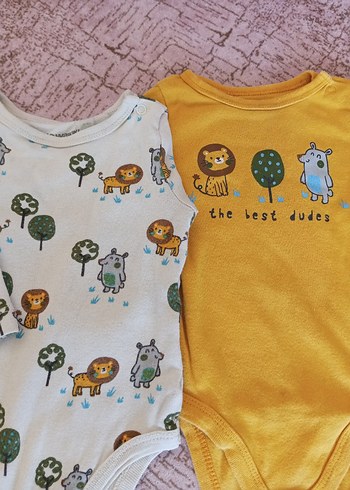 LC Waikiki Uzun Kollu Pamuklu Bebek Body Seti - Görsel 2