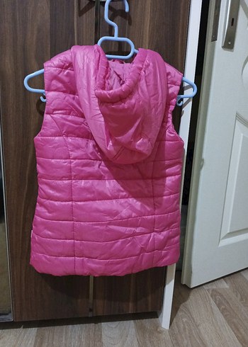Pembe Kapitone Fermuarlı Çocuk Yelek - Görsel 5