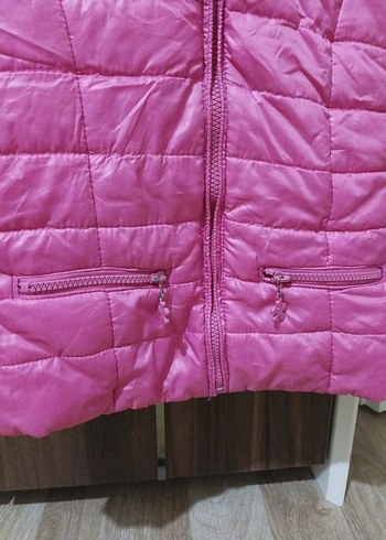 Pembe Kapitone Fermuarlı Çocuk Yelek - Görsel 4