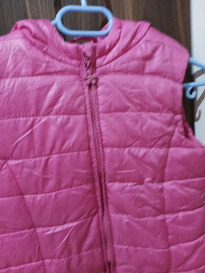 Pembe Kapitone Fermuarlı Çocuk Yelek - Görsel 2