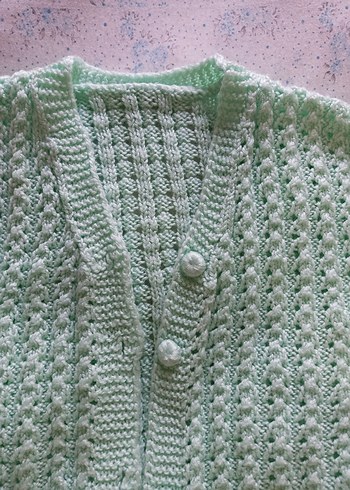 Kız Çocuk Açık Yeşil Örgü Yelek - Görsel 2