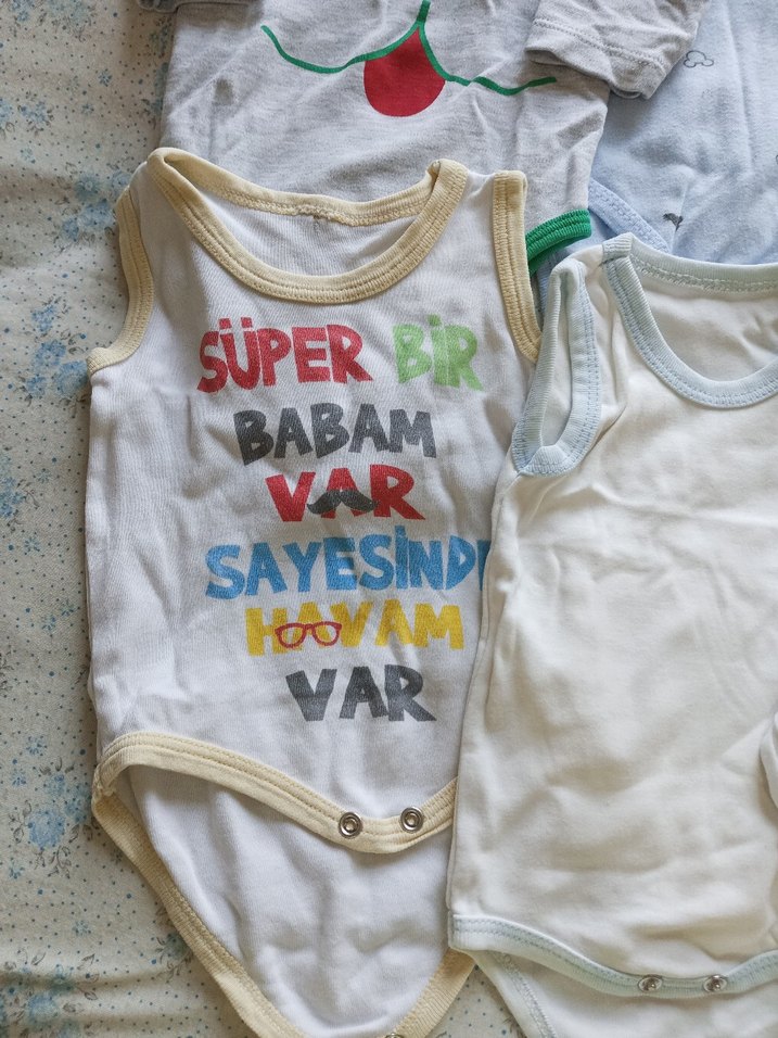 Renkli Baskılı Uzun ve Kısa Kollu Bebek Body - Görsel 5