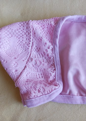Kız Çocuk Dantelli Pembe Bolero - Görsel 2