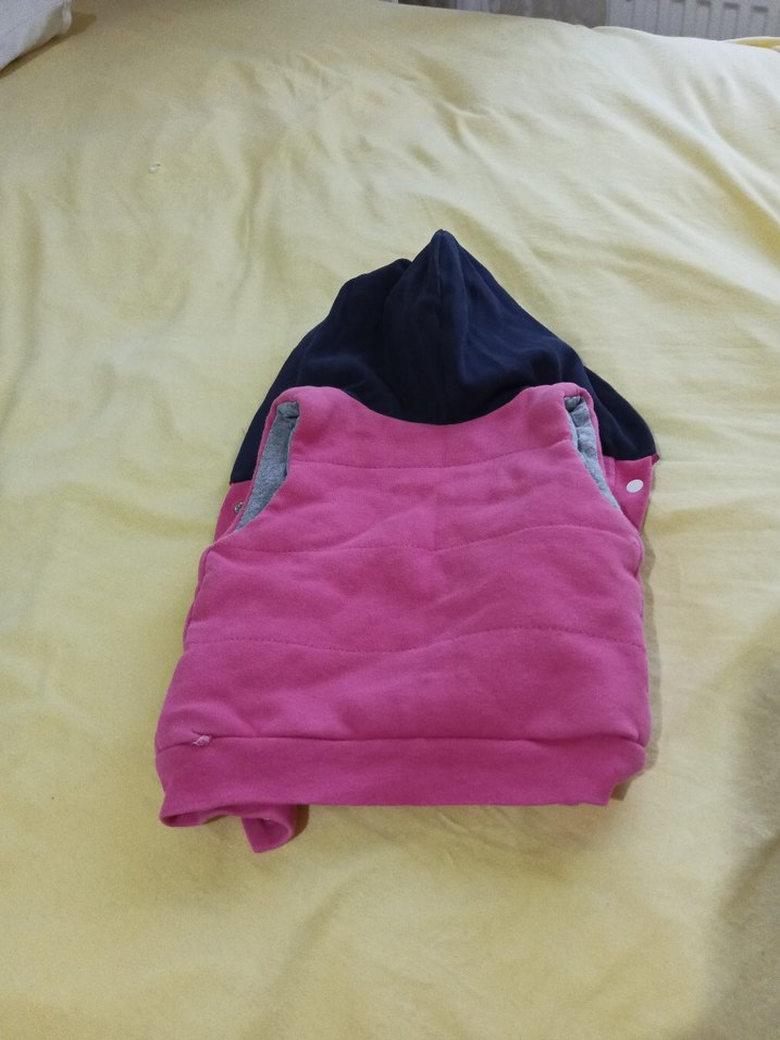 9-12 Ay Kapüşonlu Pembe Kız Çocuk Yelek - Görsel 4