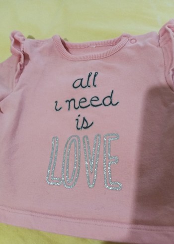 6-9 Ay Pembe Uzun Kollu Kız Tişörtü, Basic - Görsel 3
