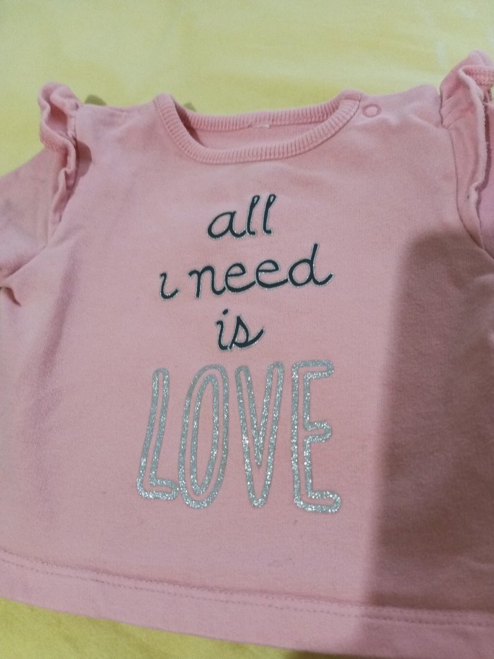 6-9 Ay Pembe Uzun Kollu Kız Tişörtü, Basic - Görsel 3