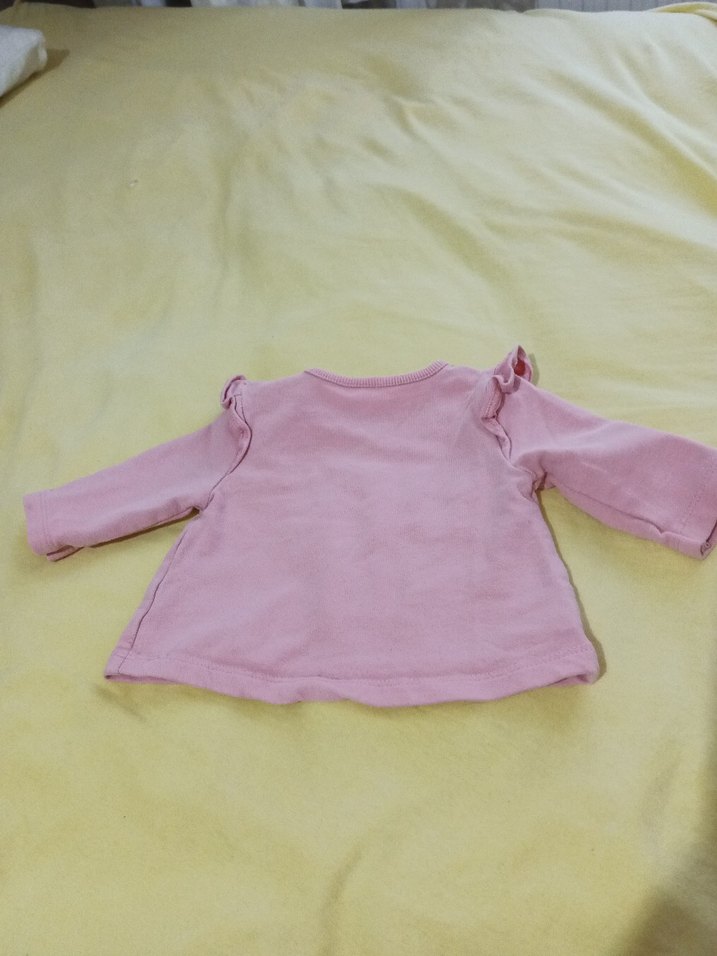 6-9 Ay Pembe Uzun Kollu Kız Tişörtü, Basic - Görsel 4