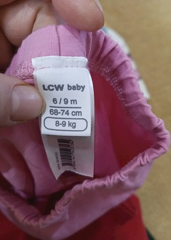 Kız Çocuk Pembe ve Kırmızı Tayt Seti - Görsel 4