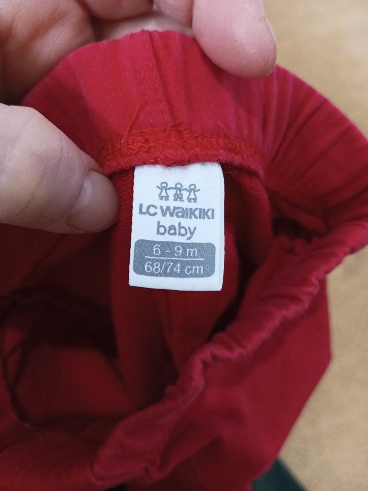 Kız Çocuk Pembe ve Kırmızı Tayt Seti - Görsel 5