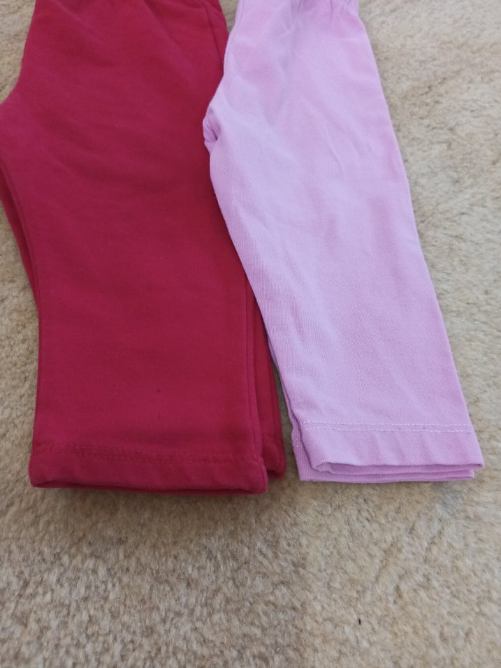 Kız Çocuk Pembe ve Kırmızı Tayt Seti - Görsel 2