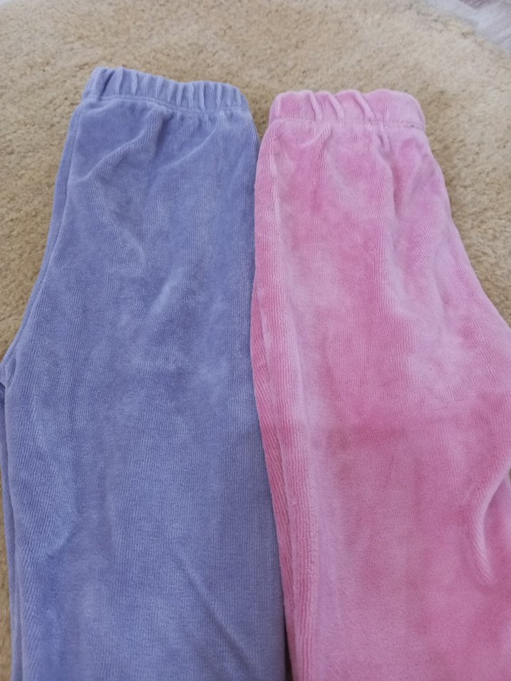 Kız Çocuk Mor ve Pembe Kadife Pijama - Görsel 2