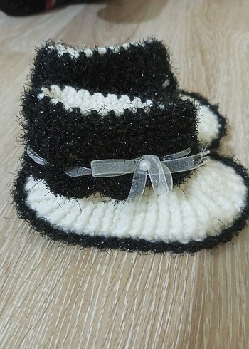 Kız Çocuk Örgü Beyaz Bot - Görsel 2