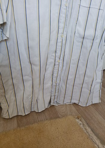 Erkek Keten Gömlek, Kısa Kollu, Düğmeli - Görsel 2