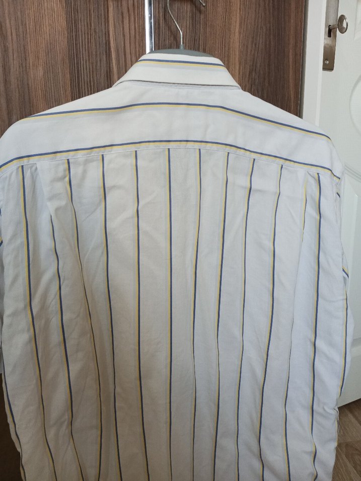 Erkek Keten Gömlek, Kısa Kollu, Düğmeli - Görsel 3