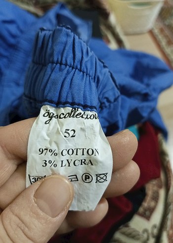 Mavi Kemerli Keten Rahat Kısa Kadın Pantolon - Görsel 6