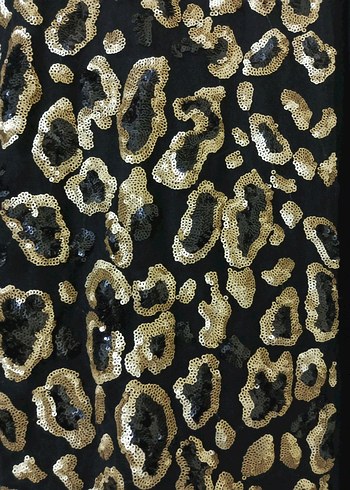 Kadın Siyah Leopar Desenli Tişört - Görsel 2