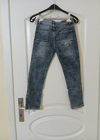 Erkek Çocuk Lacivert Gri Batik Desenli Denim Pantolon - Görsel 5