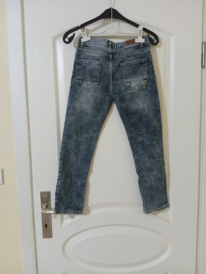 Erkek Çocuk Lacivert Gri Batik Desenli Denim Pantolon - Görsel 5