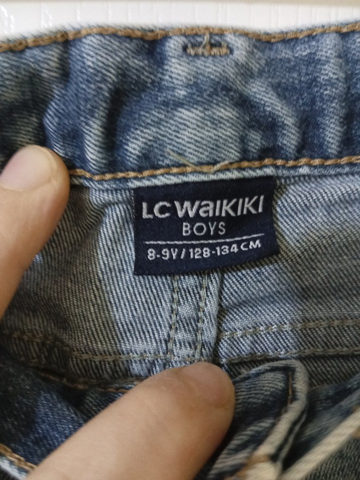 Erkek Çocuk Lacivert Gri Batik Desenli Denim Pantolon - Görsel 4